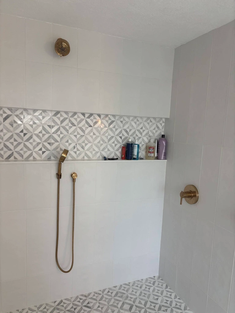 Walk-in shower curbless Sarasota aging in place